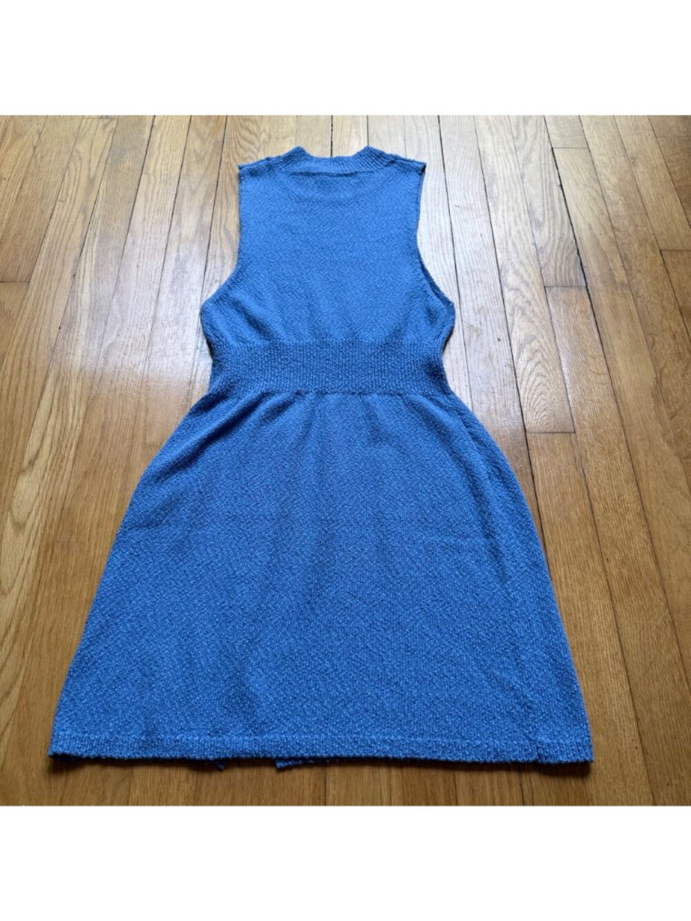 Free People Size S Blue Celeste Slim Fit Sleeveless Mock Neck Sweater Mini Dress - Picture 11 of 13